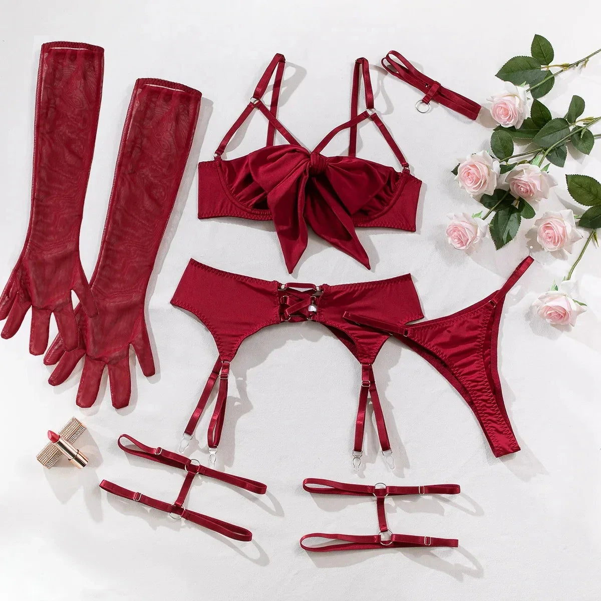 KissHuts® Sexy Elena Lingeriesetje met strikje
